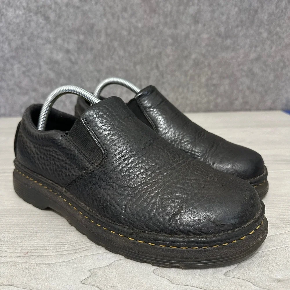 Dr. Martens Boyle Slip-On Loafers Mens Size 9 Black Leather Casual Comfort Shoes